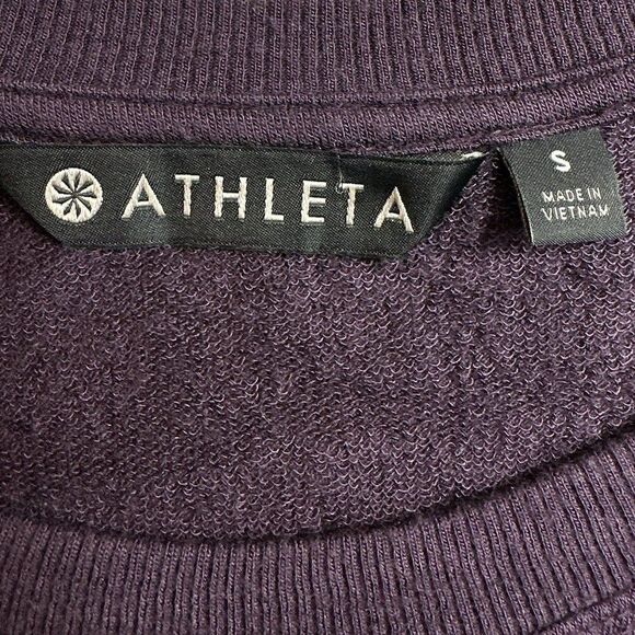 ATHLETA Twist Front Coaster Cropped Sweatshirt Purple Size Small - Picture 10 of 10